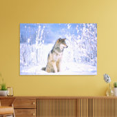 Holzwolf im Schnee, Canis lupus, Leinwanddruck (Insitu (Wohnzimmer))