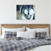 Holzwolf Leinwanddruck (Insitu (Schlafzimmer))