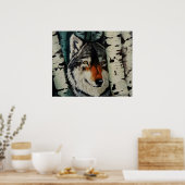 "Holzwolf" Poster (Küche)