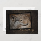 Holzwolf-Postkarte Postkarte (Vorne/Hinten)