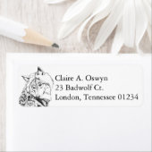 Holzwolf-Rücksendeadressen-Aufkleber (Insitu)