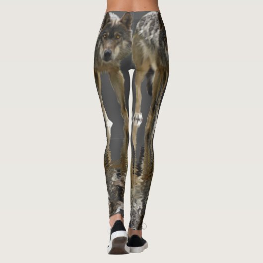 Holzwolf-Wilddesign Leggings (Rückseite)