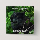 Holzwolf Wildlife Foto Button (Vorderseite)