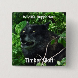 Holzwolf Wildlife Foto Button