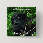 Holzwolf Wildlife Foto Button (Vorderseite)