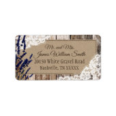 Holzwolle und Spitzen-Rustikale Hochzeitsmarke Adressaufkleber (Vorne)