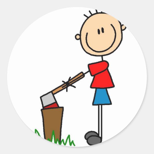 Holzwolzkleber Runder Aufkleber (Vorderseite)