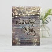 Holzwurzel beleuchtet Corporate Holiday Party Einladung (Stehend Vorderseite)