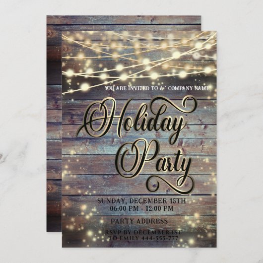 Holzwurzel beleuchtet Corporate Holiday Party Einladung (Vorne/Hinten)