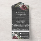 Holzwurzeln Elegant Hochzeit in einem All In One Einladung (Innen Boden)