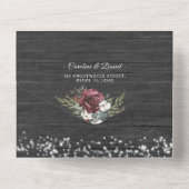 Holzwurzeln Elegant Hochzeit in einem All In One Einladung (Rückseite)