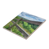 Holzzaun auf dem Lande Fliese (Seite)