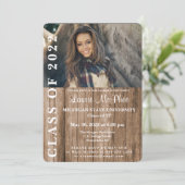 Holzzaun für Foto Einladung (Stehend Vorderseite)