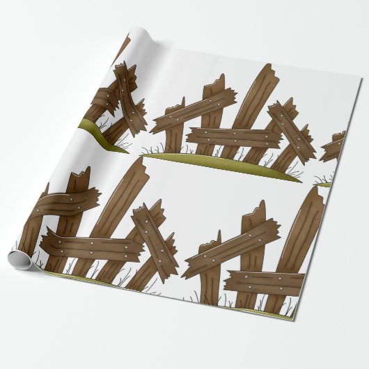 Holzzaun gebrochen Rustikaler Bauernhof Geschenkpapier (Ungerollt)