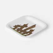 Holzzaun gebrochen Rustikaler Bauernhof Pappteller (Gewinkelt)