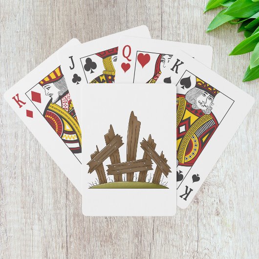 Holzzaun gebrochen Rustikaler Bauernhof Spielkarten