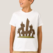 Holzzaun gebrochen Rustikaler Bauernhof T-Shirt (Vorderseite)