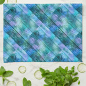 Holzzaun Graffiti Lila Blau Grün Türkis Geschirrtuch (Gefaltet)