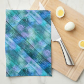 Holzzaun Graffiti Lila Blau Grün Türkis Geschirrtuch (Viertel Falte)