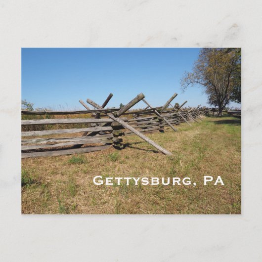 Holzzaun in Gettysburg PA Postkarte (Vorderseite)
