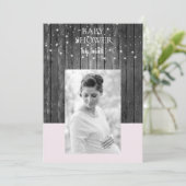 Holzzaun leuchtet Kinderdusche per Mail Foto Rosa Einladung (Stehend Vorderseite)