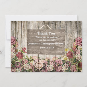 Holzzaun mit lackierten Rose und kundenspezifische Dankeskarte