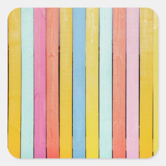 Holzzaun Quadratischer Aufkleber (Vorderseite)