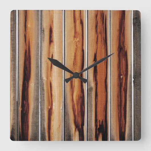Holzzaun Textur Cool einzigartig Quadratische Wanduhr (Vorderseite)