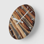 Holzzaun Textur Cool einzigartig Runde Wanduhr (Winkel)