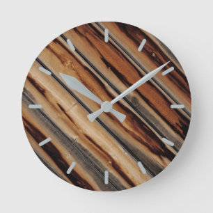 Holzzaun Textur Cool einzigartig Runde Wanduhr