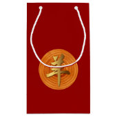Holzziege Ram Chinese Year Zodiac Small Geschenkta Kleine Geschenktüte (Rückseite)