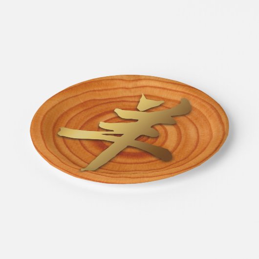 Holzziegenrost Chinesisches Jahr Zodiac Papierplat Pappteller (Schrägansicht)