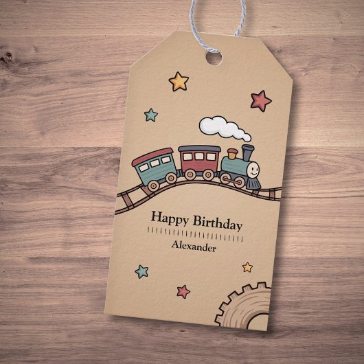 Holzzug Geschenkanhänger