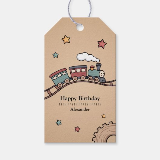 Holzzug Geschenkanhänger (Vorderseite)