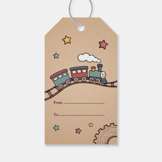 Holzzug Geschenkanhänger (Rückseite)