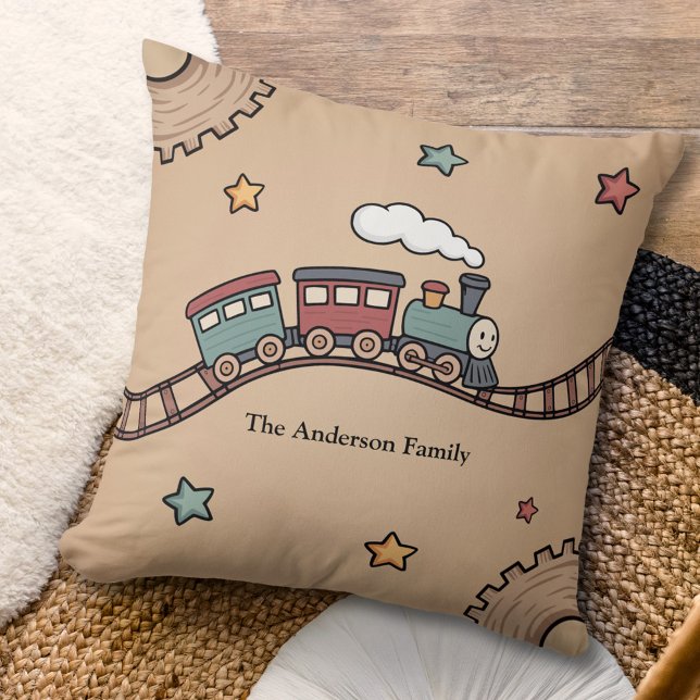 Holzzug Kissen (Wooden Train Pillow)