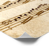 HOMAGE BIS MOZART Unterschrift, Musikblatt für Kla Poster (Ecke)