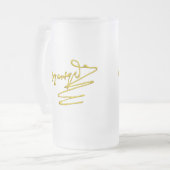 HOMAGE TO MOZART / 3D-GOLD-SIGNATUR DES COMPOSERS MATTGLAS BIERGLAS (Vorderseite Links)