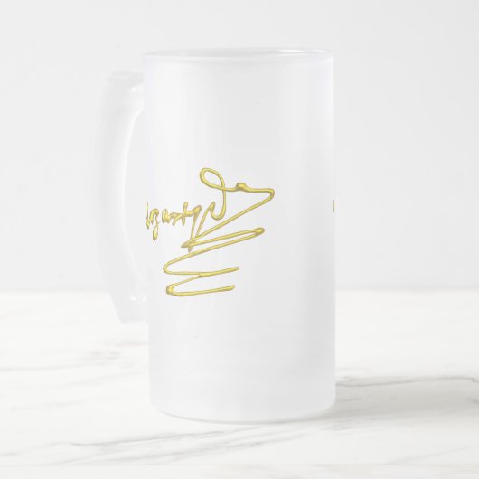 HOMAGE TO MOZART / 3D-GOLD-SIGNATUR DES COMPOSERS MATTGLAS BIERGLAS (Vorderseite Links)