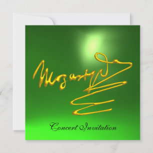 HOMAGE TO MOZART 3D Gold Signature Grünes Konzert Einladung