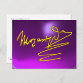 HOMAGE TO MOZART 3D Gold Signature Komponist Lila Postkarte (Vorne/Hinten)