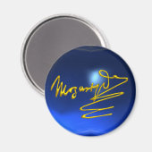 HOMAGE TO MOZART, blauer Saphir Magnet (Vorderseite/Rückseite)