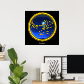 HOMAGE TO MOZART, Blue Saphir kolossale Größe Poster (Heimbüro)