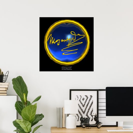 HOMAGE TO MOZART, Blue Saphir kolossale Größe Poster (Heimbüro)