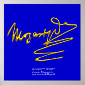 HOMAGE TO MOZART Gold Signature of Composer Blue Poster (Vorne)