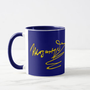 HOMAGE TO MOZART Gold Signature of Composer Blue Tasse