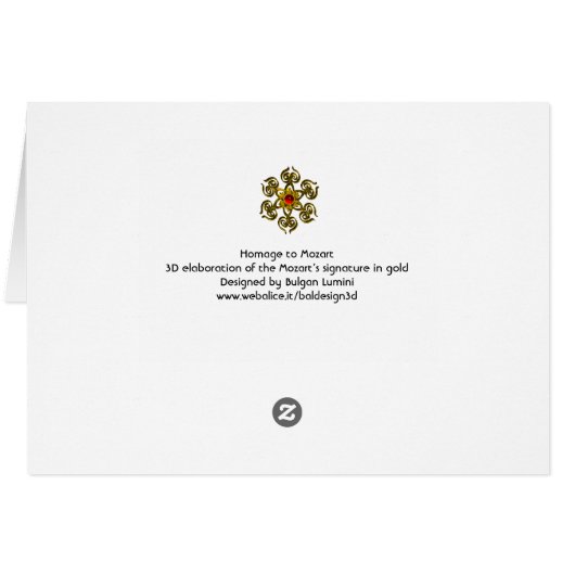 HOMAGE TO MOZART Gold Signature of Composer Green (Rückseite Horizontal)