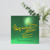 HOMAGE TO MOZART Gold Signature of Composer Green Einladung (Stehend Vorderseite)