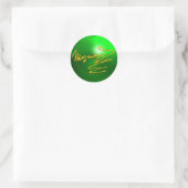 HOMAGE TO MOZART Gold Signature of Composer Green Runder Aufkleber (Tasche)