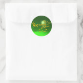 HOMAGE TO MOZART Gold Signature of Composer Green Runder Aufkleber (Tasche)